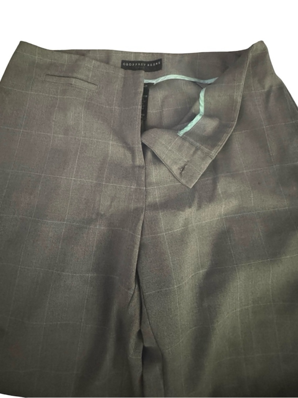 Geoffrey Beene Gray Windowpane Trousers